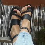 Plain Flat Peep Toe Casual Flat Heel Slip On Sandals Sandals Pavacat 