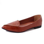 Plain Flat Point Toe Date Comfort Flats - Pavacat