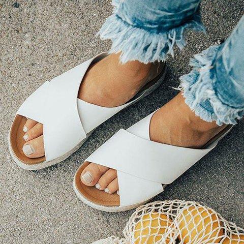 Plus Size Peep Toe Platform Sandals Slip-on Slippers Sandals Pavacat 