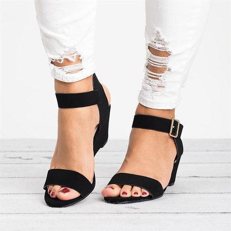 Plus Size Wedges Adjustable Buckle Wedge Sandals Sandals xiaolai 
