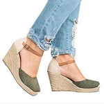 Plus Size Wedges Ankle Strap Espadrilles Wedges Sandals Sandals Pavacat US5.5(LABEL SIZE 35) Green 