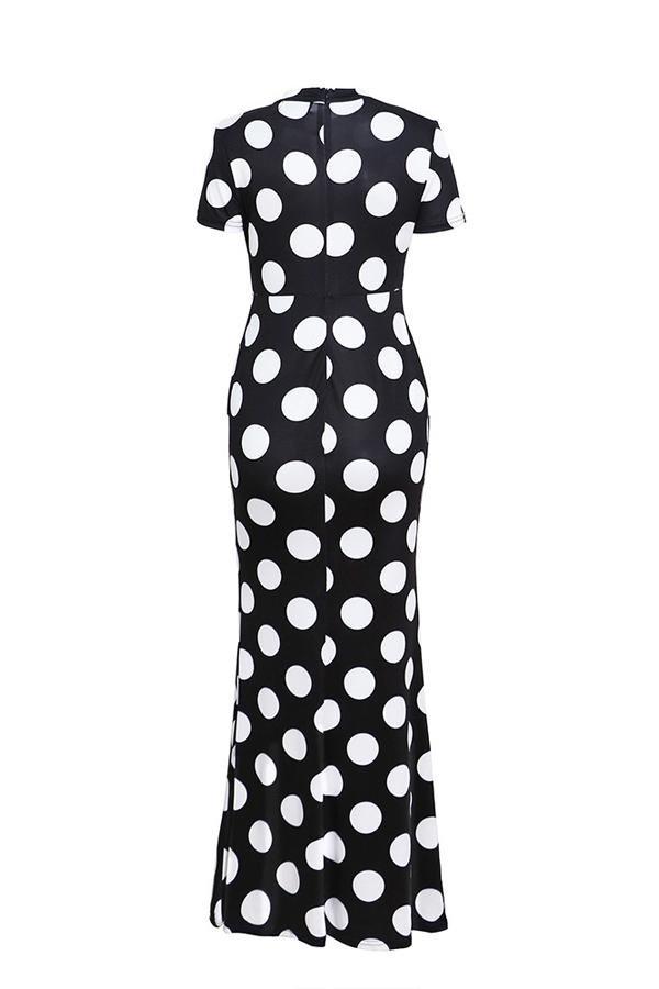 Striped V Neck Casual Midi Dress Dress 5201904110309 