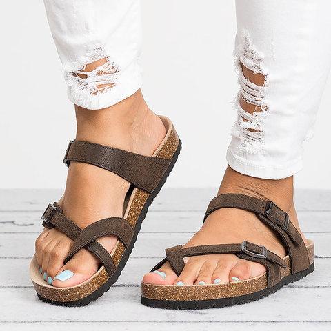 PU Slippers Casual Daily Plus Sizes Shoes Sandals Pavacat 