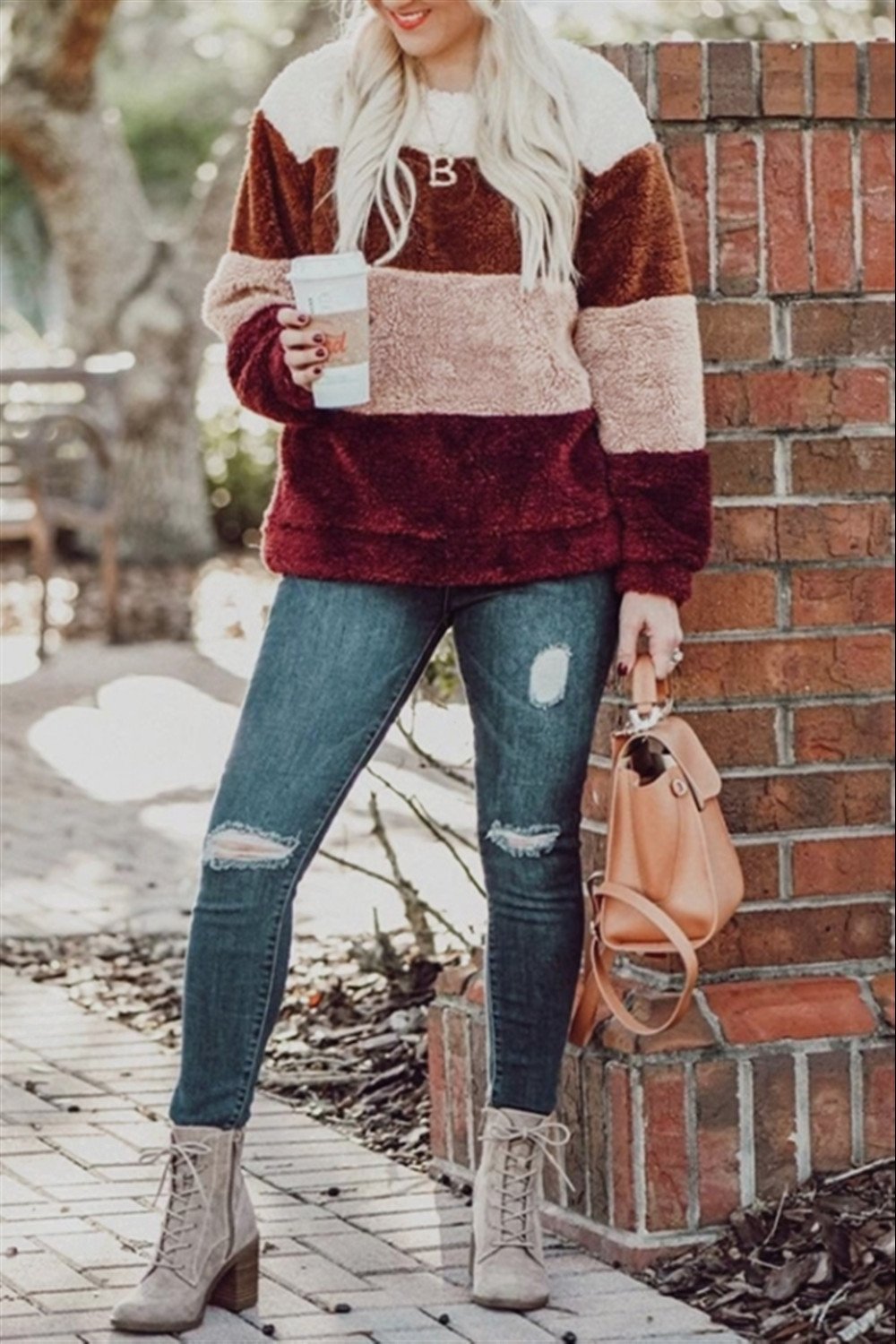 Puffy Color Block Slim Sweatshirt - Pavacat