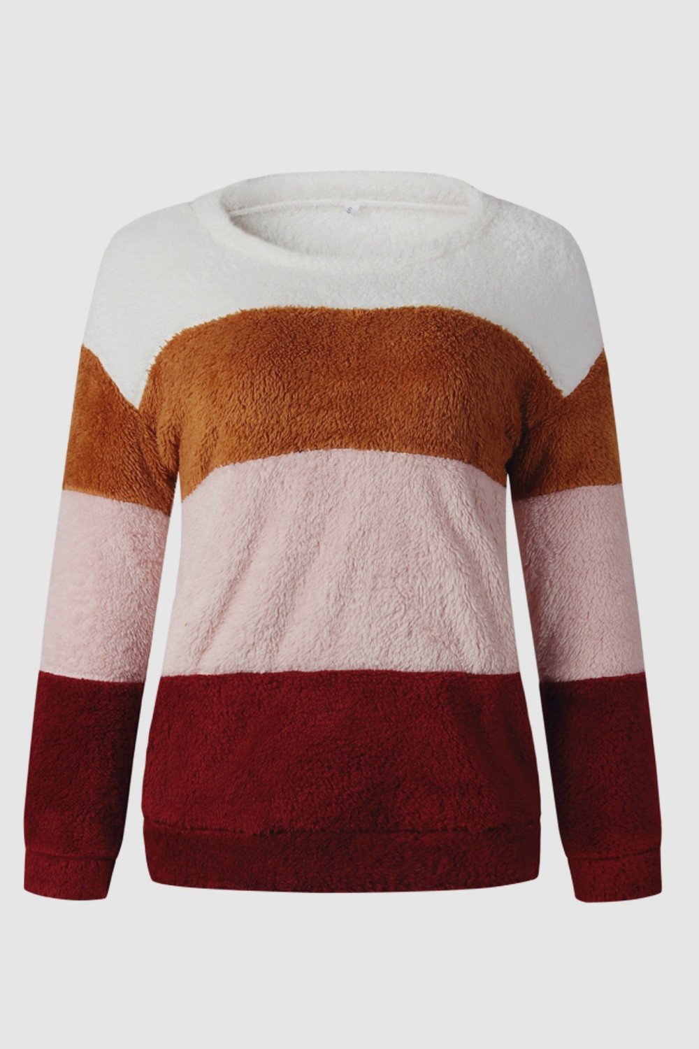Puffy Color Block Slim Sweatshirt - Pavacat