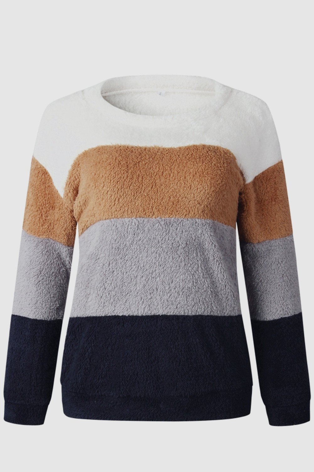 Puffy Color Block Slim Sweatshirt - Pavacat
