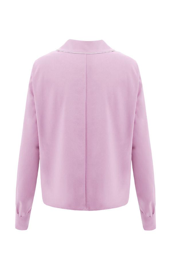 Pure Color V Neck Loose Blouse Blouses & Shirts 5201901221602 