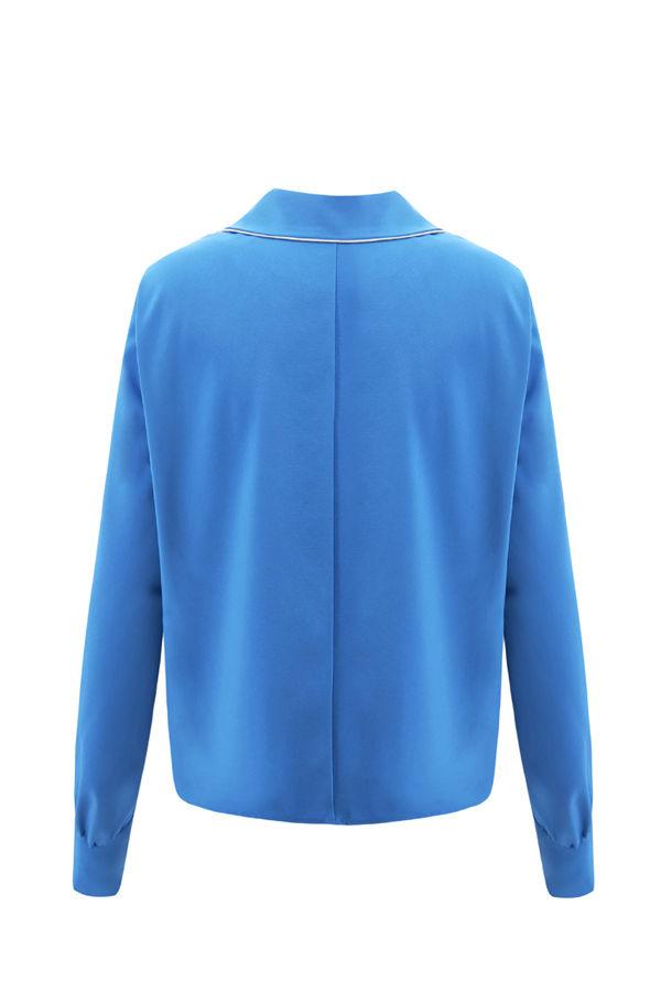 Pure Color V Neck Loose Blouse Blouses & Shirts 5201901221602 