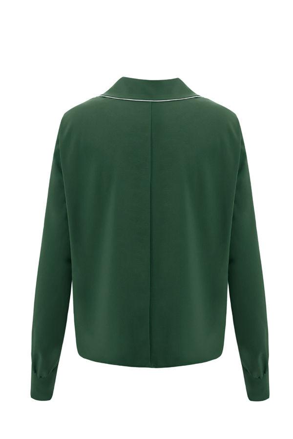 Pure Color V Neck Loose Blouse Blouses & Shirts 5201901221602 