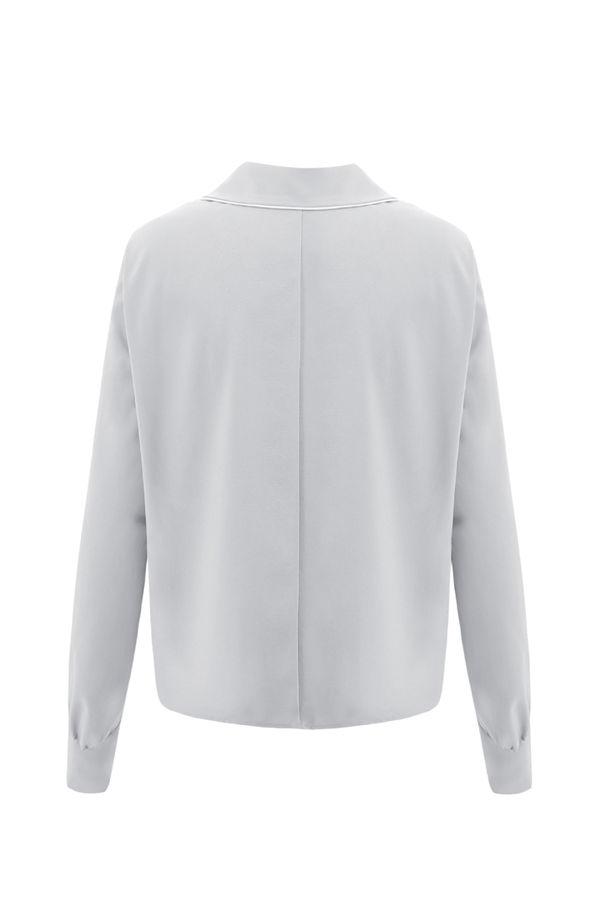 Pure Color V Neck Loose Blouse Blouses & Shirts 5201901221602 