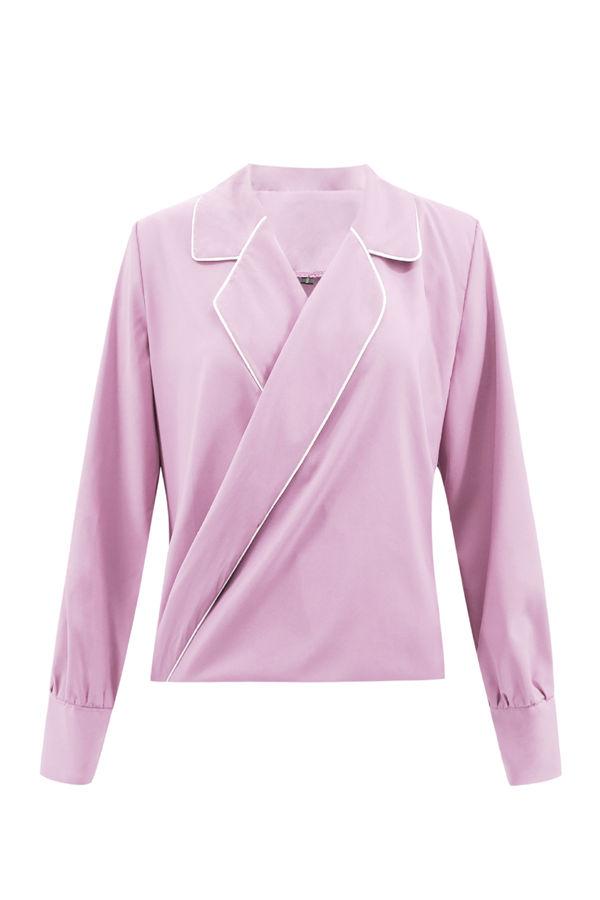 Pure Color V Neck Loose Blouse Blouses & Shirts 5201901221602 L purple 
