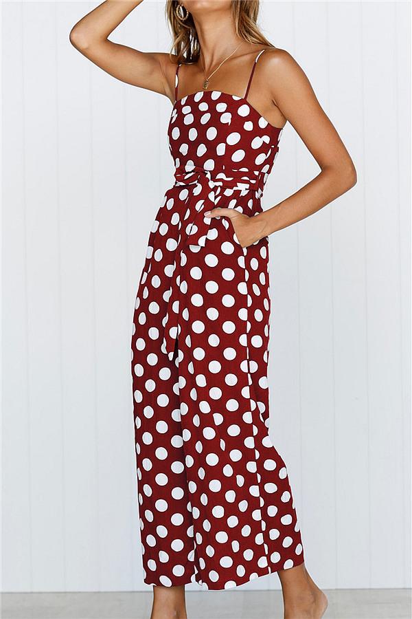 Retro Point Camisole Jumpsuit Jumpsuits & Rompers 5201812281531 