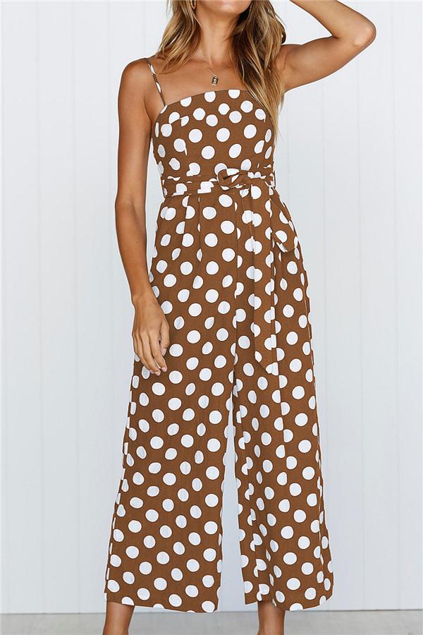 Retro Point Camisole Jumpsuit Jumpsuits & Rompers 5201812281531 S brown 