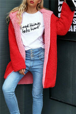 Reversible Faux Lambswool Thick Jacket Coat Simplee 