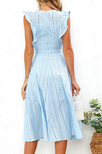 Pink Flounce Braced Bodycon Mini Dress Dress chicnico 