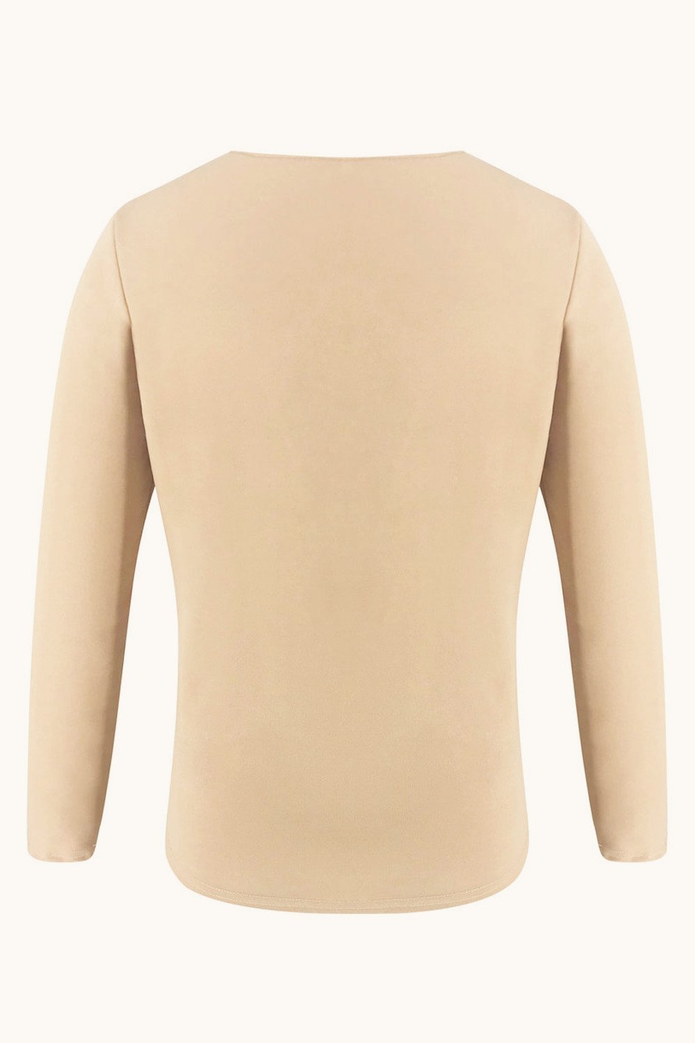 Ruffle Round Neck Long Sleeve Top - Pavacat