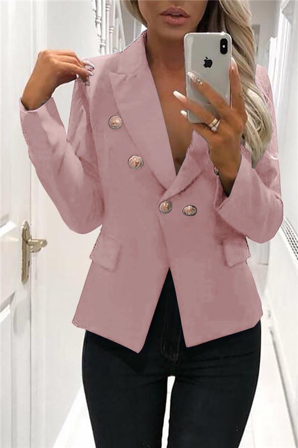 Solid Color Buttons Blazer Jacket 5201812281308 
