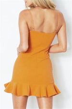 Vocation Flounce Hem Bodycon Skirt Dress chicnico 