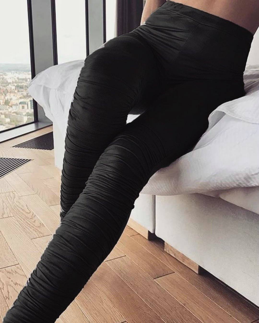 Solid Color Narrow Pants Pants 5201812281308 