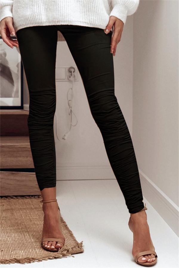 Solid Color Narrow Pants Pants 5201812281308 L black 