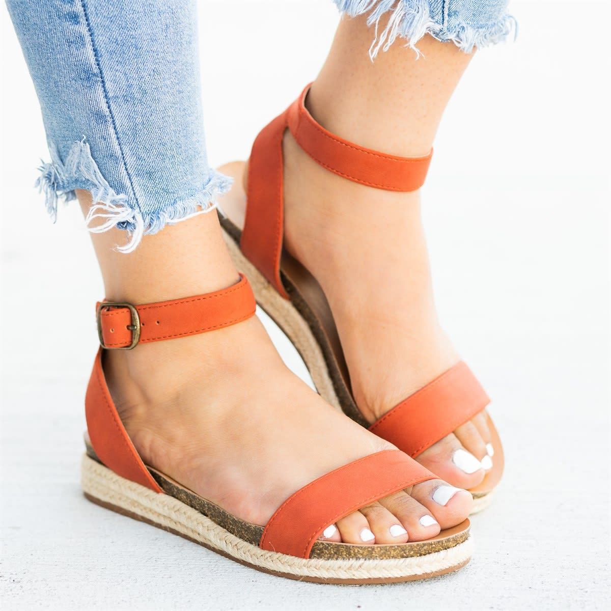 Solid Color Open Toe Sandals Sandals Pavacat US5.5(LABEL SIZE 35) Orange 