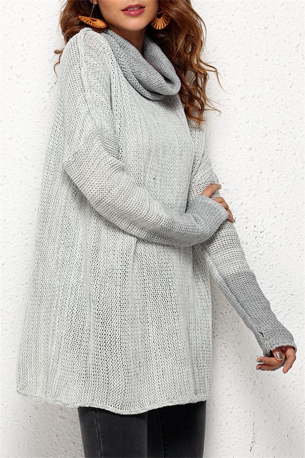 Spliced Turtleneck Loose Pullover Sweater Pullover Pavacat 