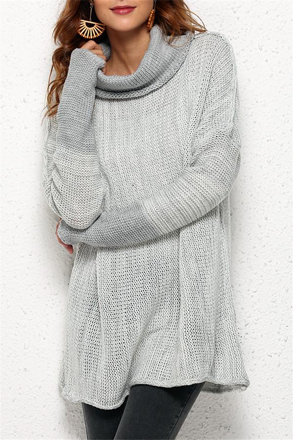 Spliced Turtleneck Loose Pullover Sweater Pullover Pavacat 