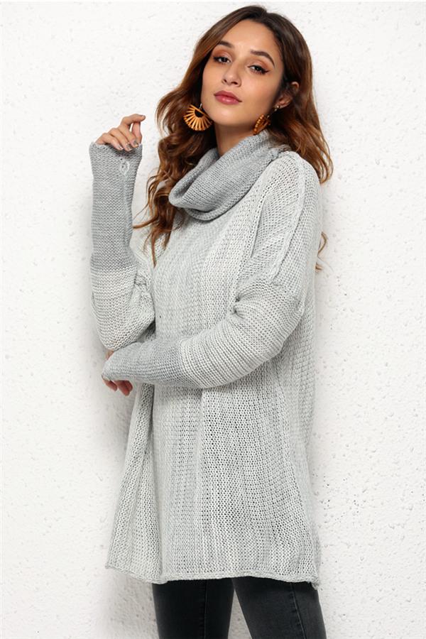 Spliced Turtleneck Loose Pullover Sweater Pullover Pavacat 
