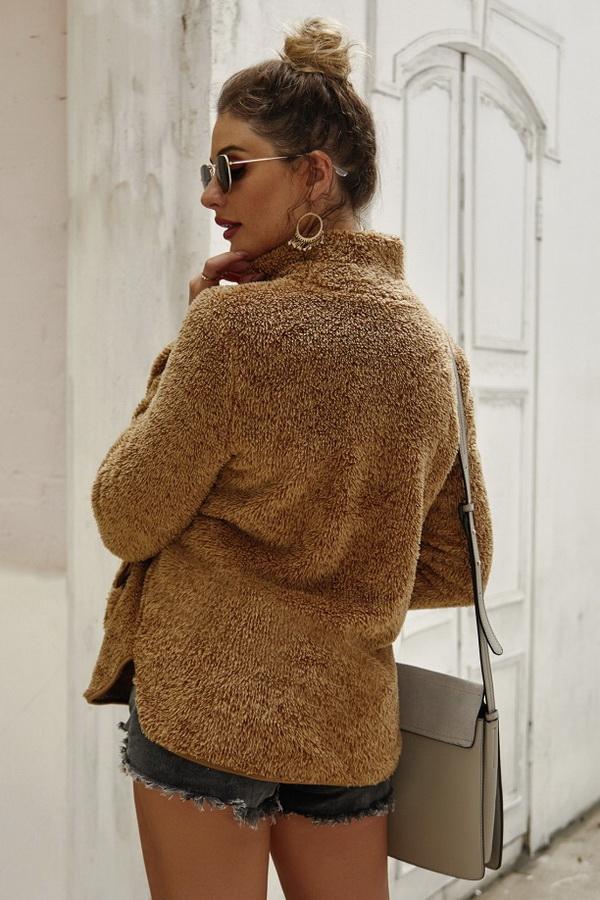 Streetwear Plain High Neck Sweater - Pavacat