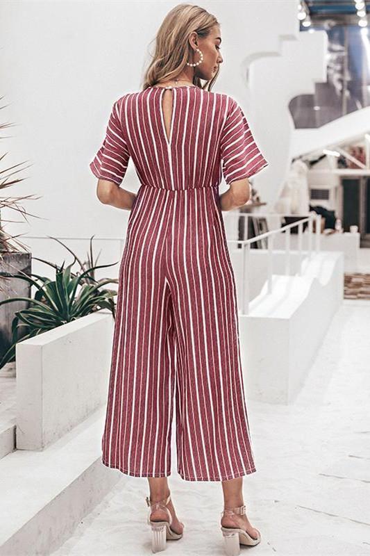 Tell The News Striped Jumpsuit - Pavacat