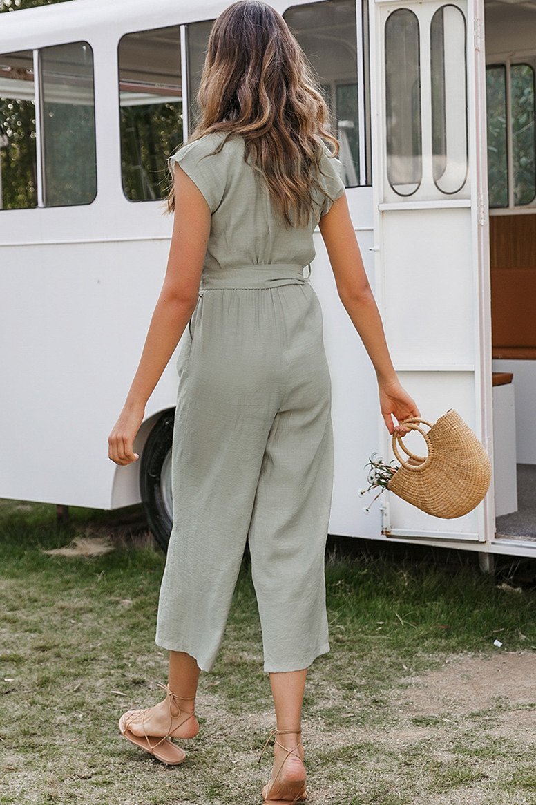 The Look Of Love Sash Belt Jumpsuit - Pavacat