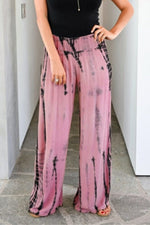 Tie-dyed Printed Wide Legs Pants - Pavacat