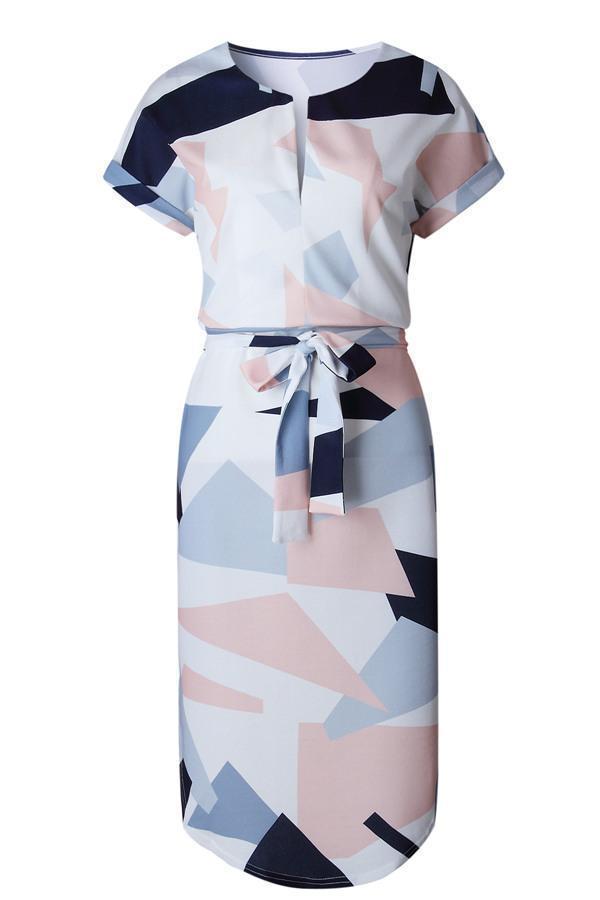 Tied Printed Cut Out Midi Dress Dress chicnico 