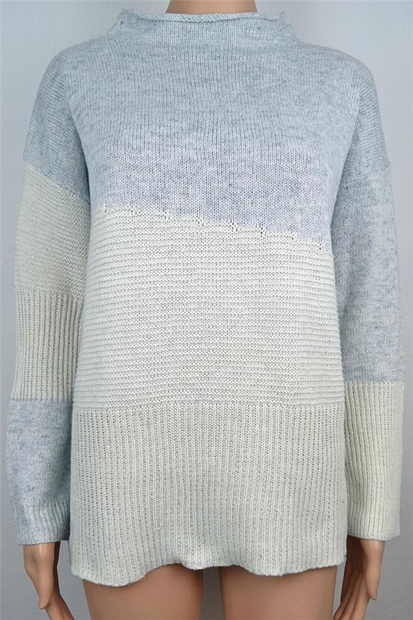 Unique Patchwork Turtleneck Sweater Pullover Pavacat 