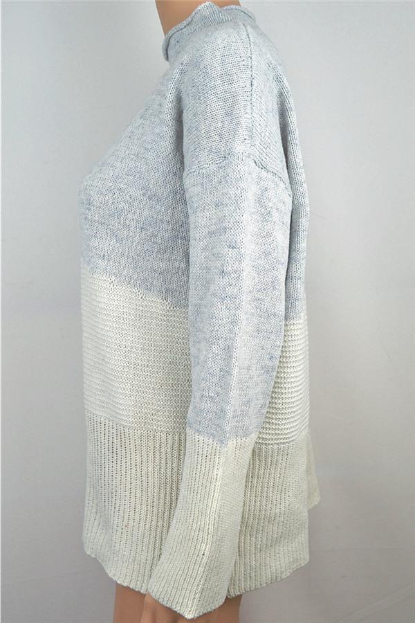 Unique Patchwork Turtleneck Sweater Pullover Pavacat 