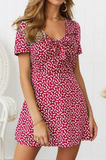 V Neck Bowknot Short-sleeved Dress - Pavacat