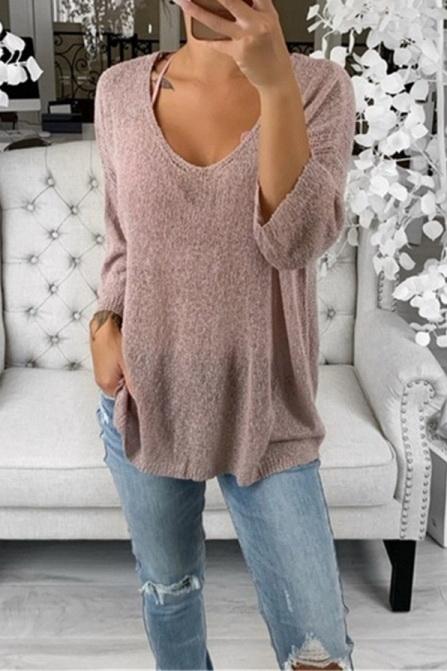 V Neck Casual Sweater - Pavacat