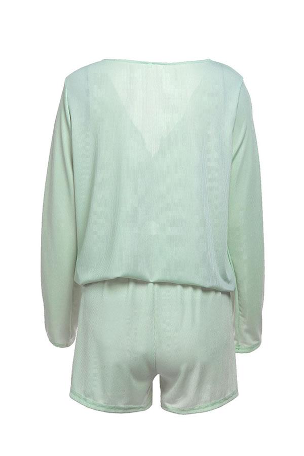V Neck Top And Shorts Set Jumpsuits & Rompers 5201902090929 
