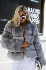 Vintage Fluffy Faux Fur Coat Coat Simplee 