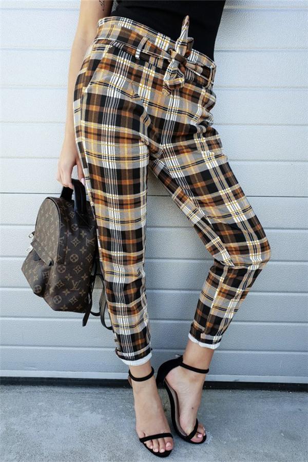 Vintage Plaid Harem Pants Pants 5201901201215 L 