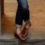 Vintage Slip On Loafers Low Heel Pu Leather Loafers Sandals Pavacat 