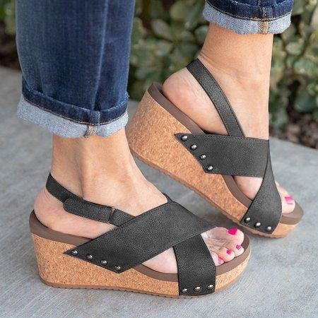 Vintage Wedge Sandal Shoes - Pavacat