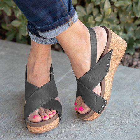 Vintage Wedge Sandal Shoes - Pavacat