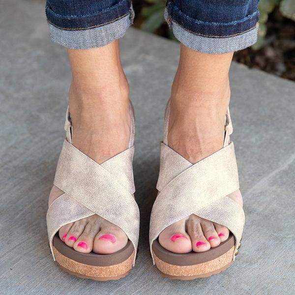 Vintage Wedge Sandal Shoes Sandals Pavacat US5.5(LABEL SIZE 35) Beige 