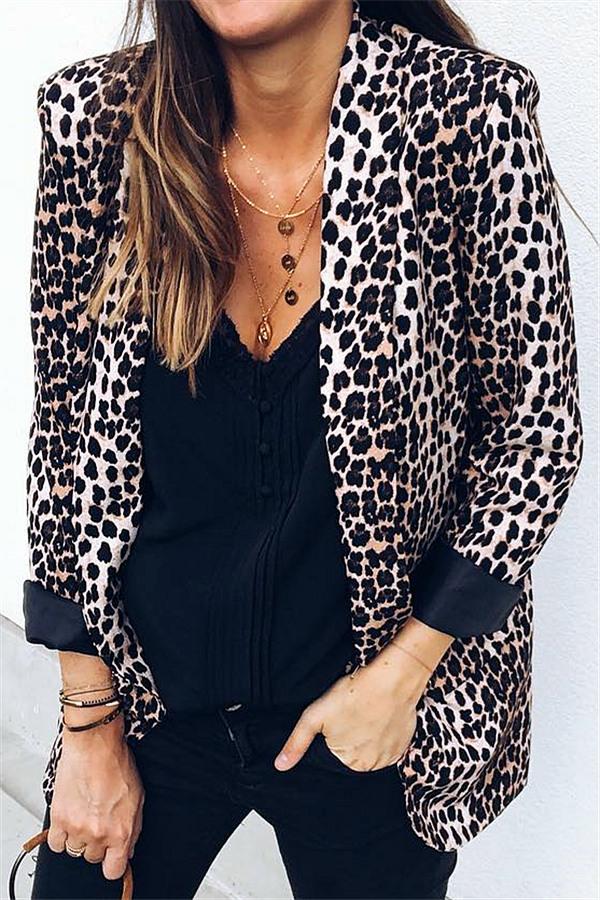 Virgin Forest Animal Pattern Cardigan - Leopard Jacket Pavacat S Brown 